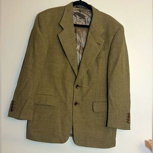 Hugo Boss Green Tan Wool Sports Jacket Coat Blazer Suit 38 Short 38S